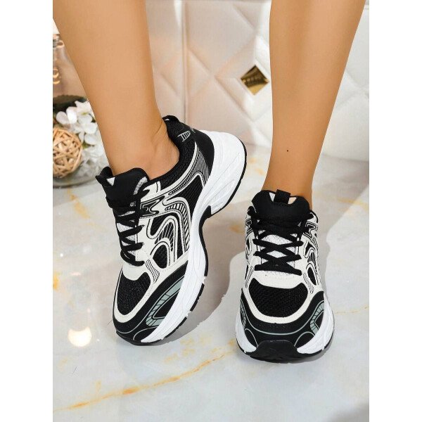 Zapatillas de deporte informales con plataforma y cordones para mujer, con suela elevada, de malla, transpirables, suaves, cómodas y versátiles, ligeras y versátiles, para uso diario en exteriores y en las cuatro estaciones. - Imagen 17