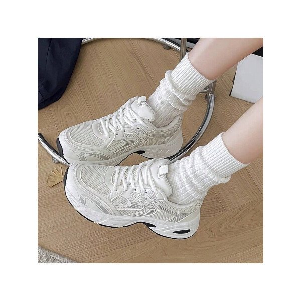 Zapatillas de deporte informales con plataforma y cordones para mujer, con suela elevada, de malla, transpirables, suaves, cómodas y versátiles, ligeras y versátiles, para uso diario en exteriores y en las cuatro estaciones. - Imagen 25