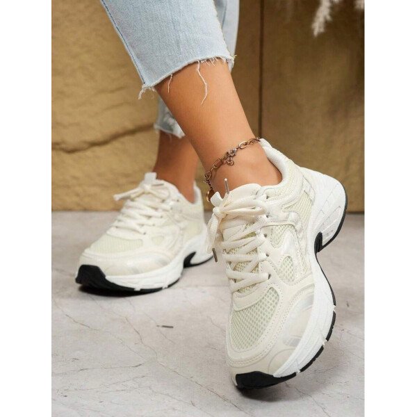 Zapatillas de deporte informales con plataforma y cordones para mujer, con suela elevada, de malla, transpirables, suaves, cómodas y versátiles, ligeras y versátiles, para uso diario en exteriores y en las cuatro estaciones. - Imagen 27