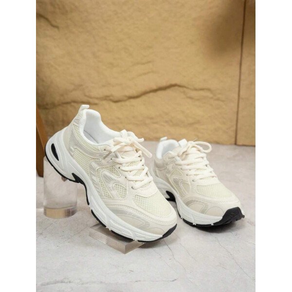 Zapatillas de deporte informales con plataforma y cordones para mujer, con suela elevada, de malla, transpirables, suaves, cómodas y versátiles, ligeras y versátiles, para uso diario en exteriores y en las cuatro estaciones. - Imagen 28