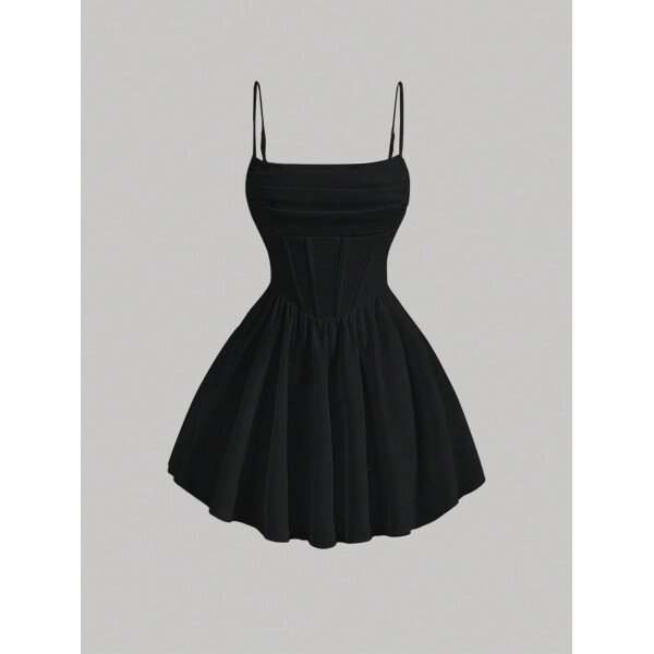 Vestido de verano blanco con estructura de corset y drapeado - Imagen 2