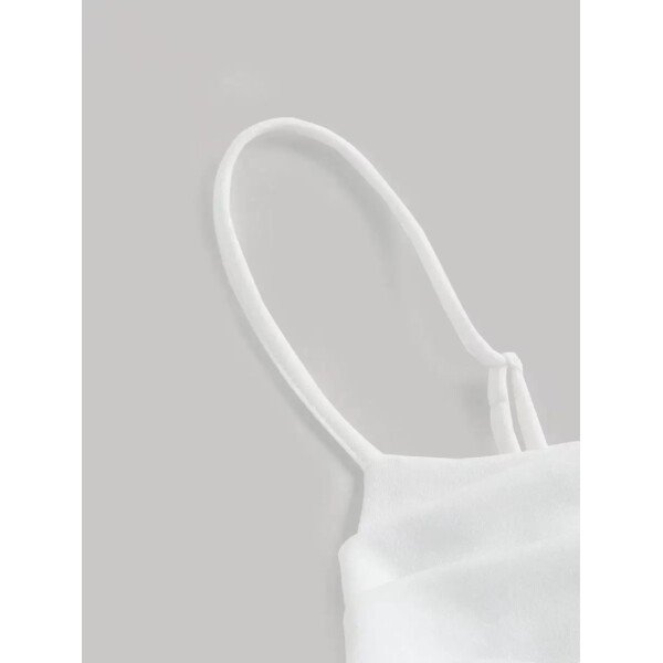Vestido de verano blanco con estructura de corset y drapeado - Imagen 8