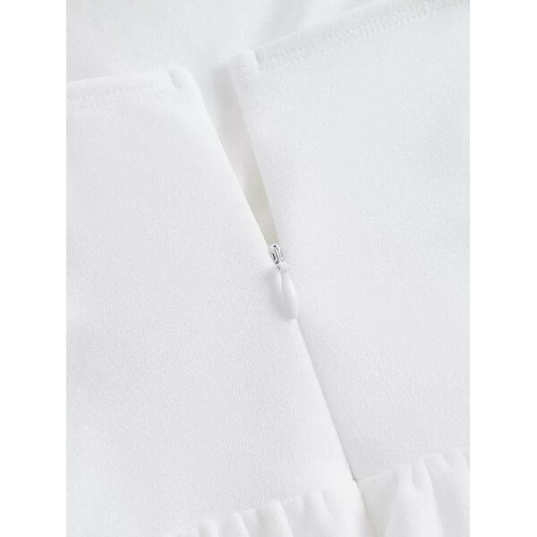 Vestido de verano blanco con estructura de corset y drapeado - Imagen 9