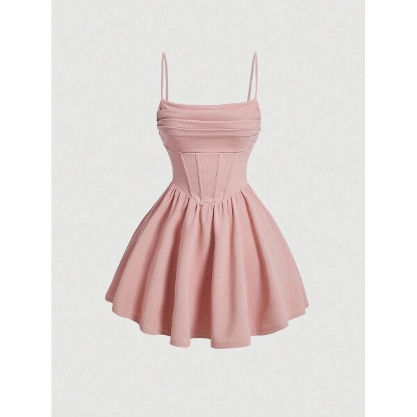 Vestido de verano blanco con estructura de corset y drapeado - Imagen 14