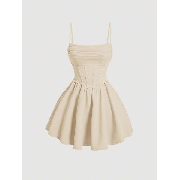 Vestido de verano blanco con estructura de corset y drapeado - Imagen 29