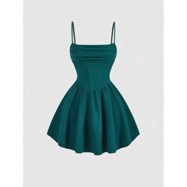 Vestido de verano blanco con estructura de corset y drapeado - Imagen 47