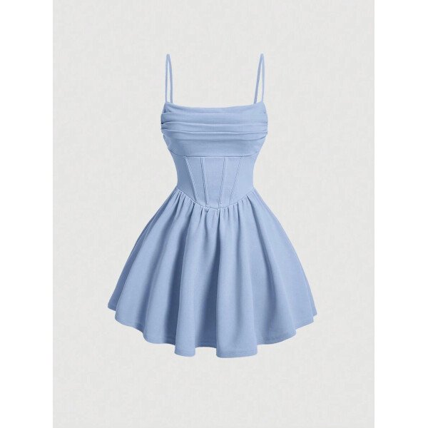 Vestido de verano blanco con estructura de corset y drapeado - Imagen 51