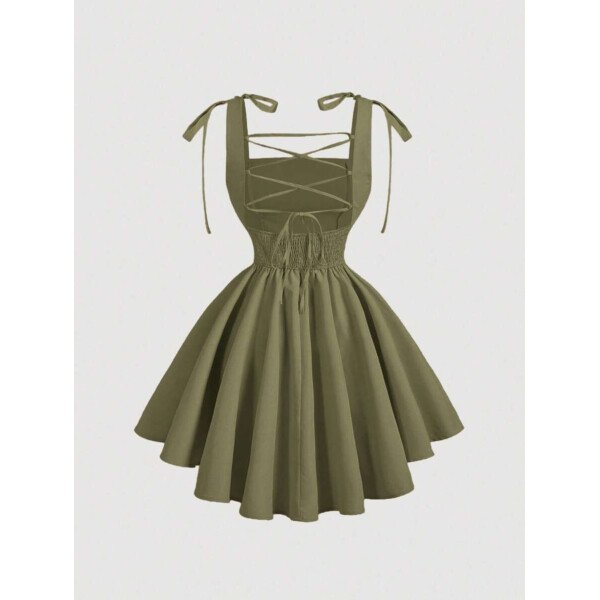 Vestido negro romántico con espalda descubierta y lazo, adecuado para citas, fiestas, vacaciones, té y cumpleaños - Imagen 11
