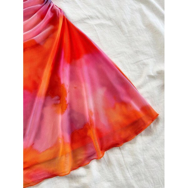 Soleia Vestido de verano de vacaciones de mujer con cuello halter de malla floral en azul y blanco - Imagen 28