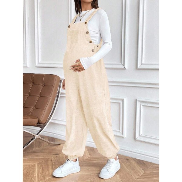 Mono informal con elástico ajustable marrón para maternidad - Imagen 7
