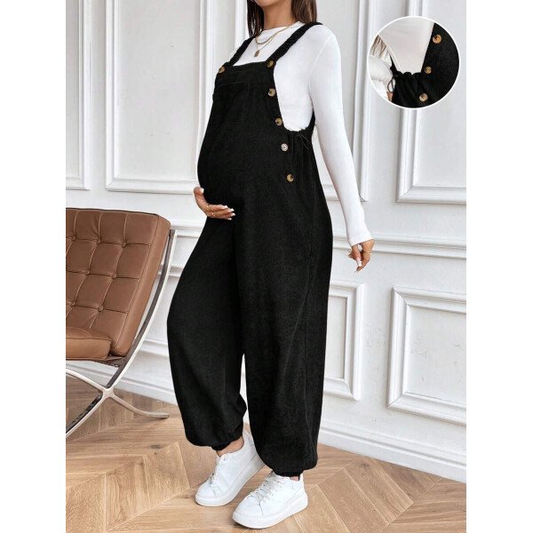 Mono informal con elástico ajustable marrón para maternidad - Imagen 8