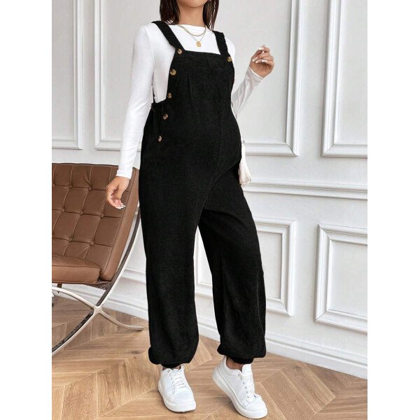 Mono informal con elástico ajustable marrón para maternidad - Imagen 10