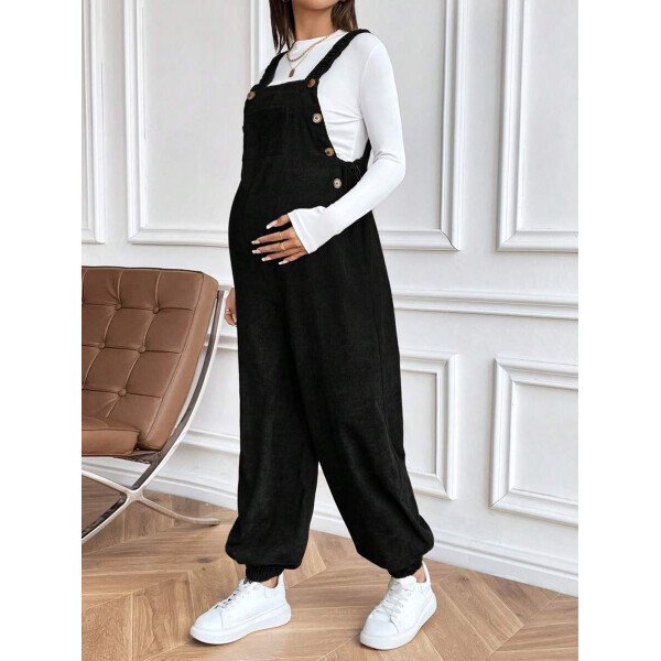 Mono informal con elástico ajustable marrón para maternidad - Imagen 12