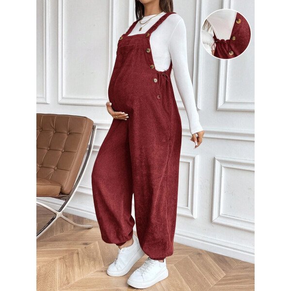 Mono informal con elástico ajustable marrón para maternidad - Imagen 14