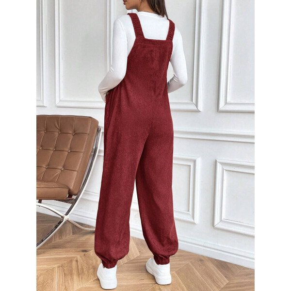 Mono informal con elástico ajustable marrón para maternidad - Imagen 15