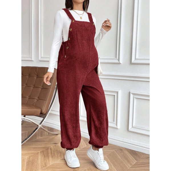 Mono informal con elástico ajustable marrón para maternidad - Imagen 16