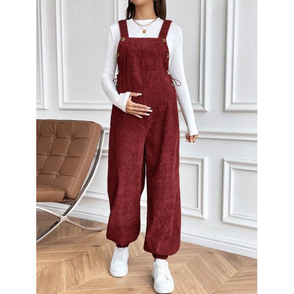 Mono informal con elástico ajustable marrón para maternidad - Imagen 18