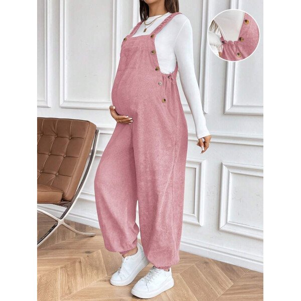 Mono informal con elástico ajustable marrón para maternidad - Imagen 26