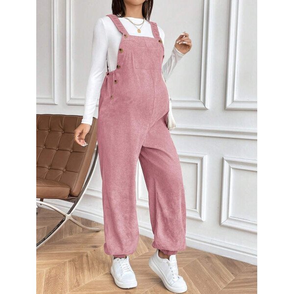 Mono informal con elástico ajustable marrón para maternidad - Imagen 28