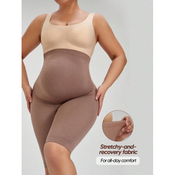 Shorts De Empuje De Vientre De Soporte De Barriga Cómoda Con Panel Expandible Sin Costuras Para Mujeres Embarazadas - Imagen 7