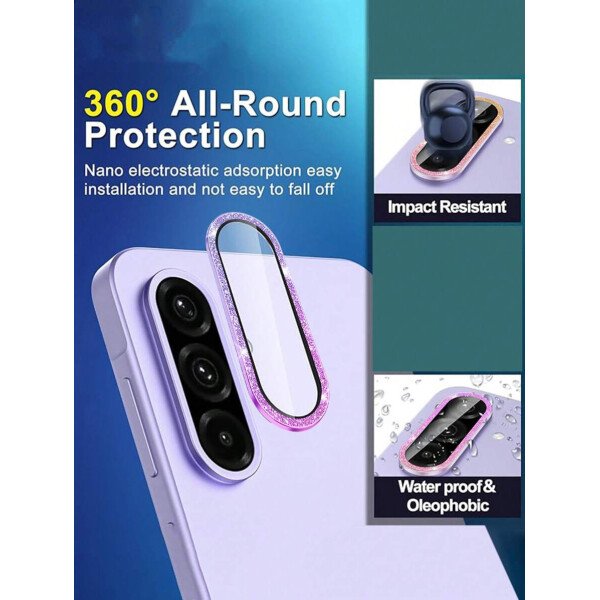 1 pieza Película protectora de lente para cámara A26/A36/A56, tapa de lente de vidrio templado con anillo de metal individual, [Fuerte adsorción] Cubierta de lente transparente antiarañazos y de alta definición, protector de cámara de 9H de alta definición, fácil instalación Express aplicable a protector de lente diario, de oficina y del hogar, cubierta de cámara de teléfono a prueba de agua, a prueba de golpes, antiarañazos y antihuellas dactilares de cobertura completa - Imagen 4