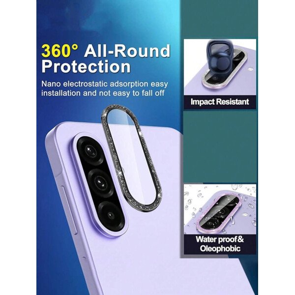 1 pieza Película protectora de lente para cámara A26/A36/A56, tapa de lente de vidrio templado con anillo de metal individual, [Fuerte adsorción] Cubierta de lente transparente antiarañazos y de alta definición, protector de cámara de 9H de alta definición, fácil instalación Express aplicable a protector de lente diario, de oficina y del hogar, cubierta de cámara de teléfono a prueba de agua, a prueba de golpes, antiarañazos y antihuellas dactilares de cobertura completa - Imagen 8