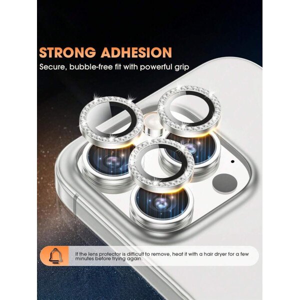 3 piezas Película protectora de lente de cámara para iPhone 17/17 Pro/17 Pro Max/Pro/Promax, Protector de pantalla de vidrio templado 9H con anillo de metal decorativo accesorio (Naranja brillante) - Imagen 20
