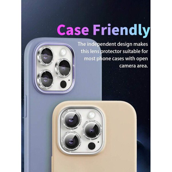 3 piezas Película protectora de lente de cámara para iPhone 17/17 Pro/17 Pro Max/Pro/Promax, Protector de pantalla de vidrio templado 9H con anillo de metal decorativo accesorio (Naranja brillante) - Imagen 23