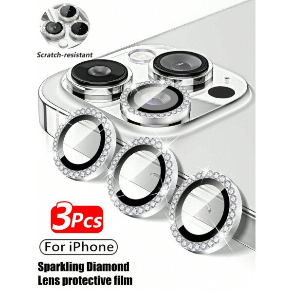 3 piezas Película protectora de lente de cámara para iPhone 17/17 Pro/17 Pro Max/Pro/Promax, Protector de pantalla de vidrio templado 9H con anillo de metal decorativo accesorio (Naranja brillante) - Imagen 24