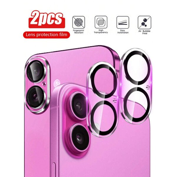 3 piezas Película protectora de lente de cámara para iPhone 17/17 Pro/17 Pro Max/Pro/Promax, Protector de pantalla de vidrio templado 9H con anillo de metal decorativo accesorio (Naranja brillante) - Imagen 32