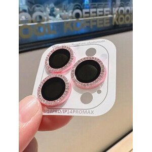1 Estuche protector de lente de diamante brillante compatible con iPhone 16 15 14 13 12 11 Pro Max, regalo para cumpleaños, familia y amigos, cristal brillante, protector de lente, accesorios para teléfono, a prueba de agua, a prueba de golpes, anti-caída, anti-arañazos, anti-huellas dactilares, cubierta completa