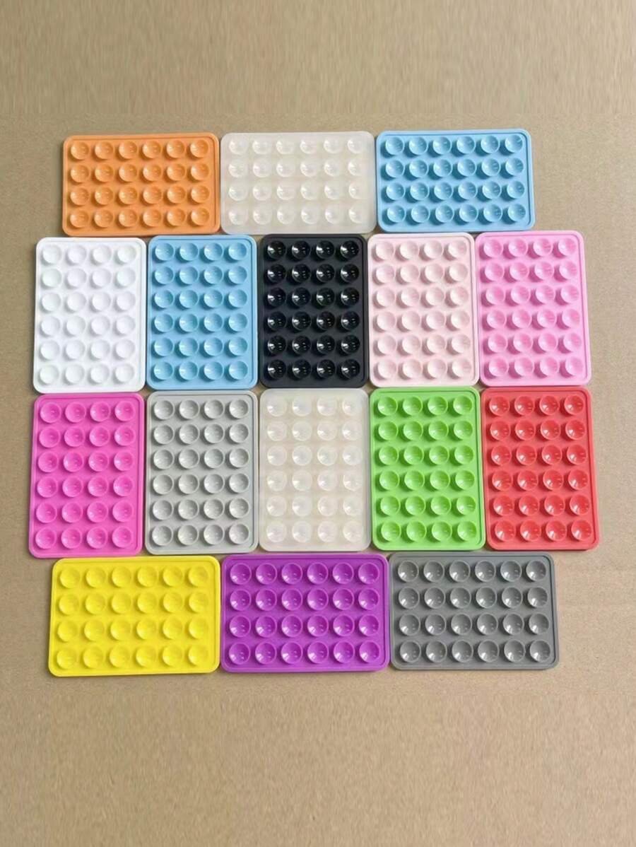 Estuche para teléfono móvil hecho de silicona, 2 piezas con soporte adhesivo para teléfono y 24 ventosas para fijarlo en fundas de PC y bolsos. - Imagen 5