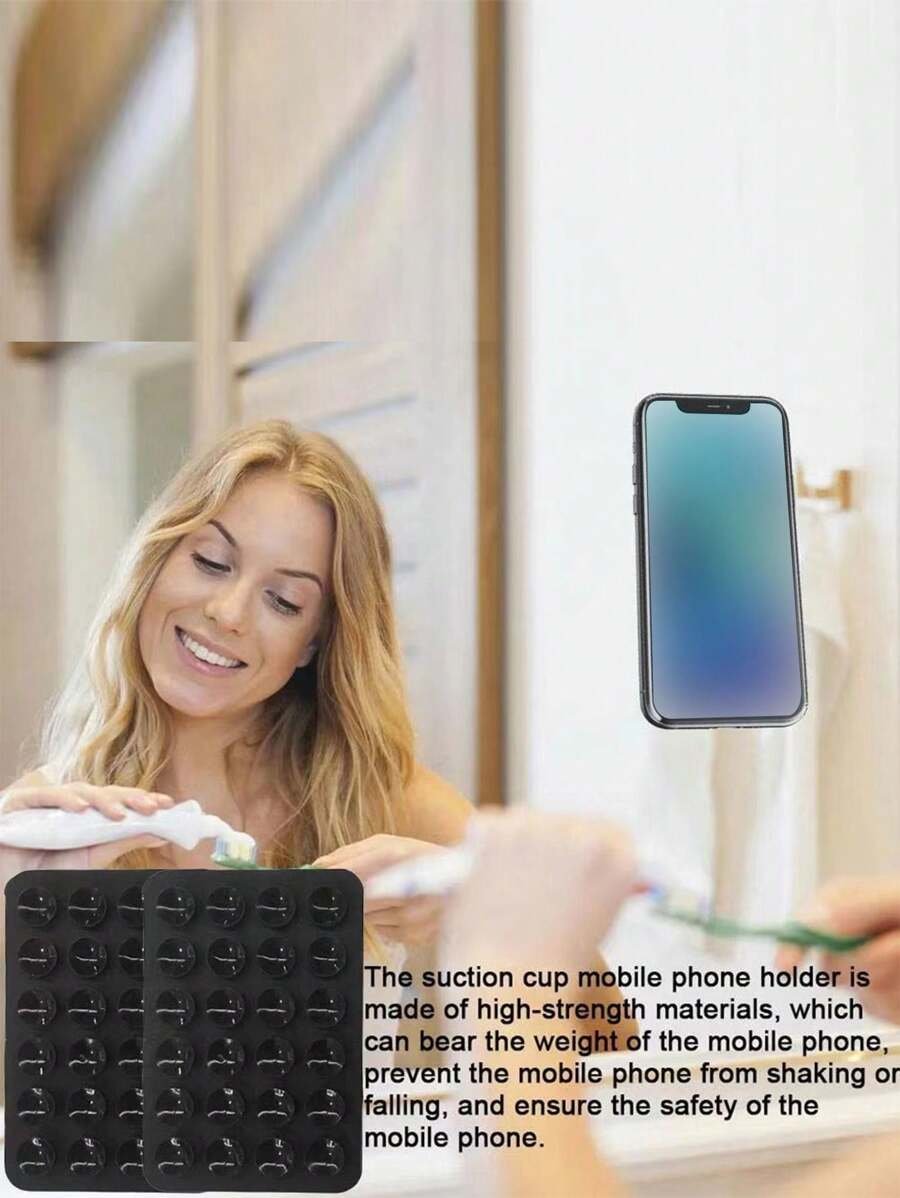 Estuche para teléfono móvil hecho de silicona, 2 piezas con soporte adhesivo para teléfono y 24 ventosas para fijarlo en fundas de PC y bolsos. - Imagen 9