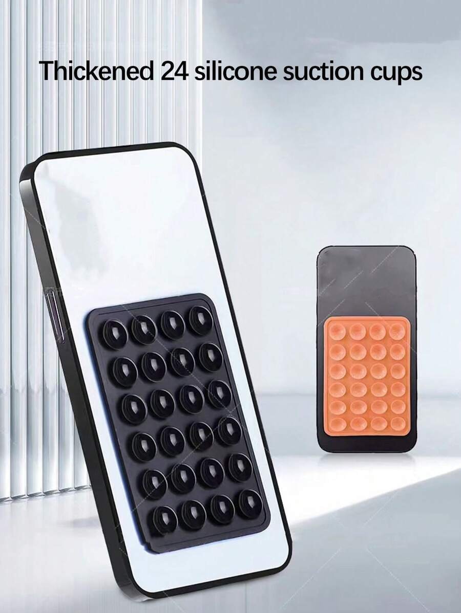 Estuche para teléfono móvil hecho de silicona, 2 piezas con soporte adhesivo para teléfono y 24 ventosas para fijarlo en fundas de PC y bolsos. - Imagen 12