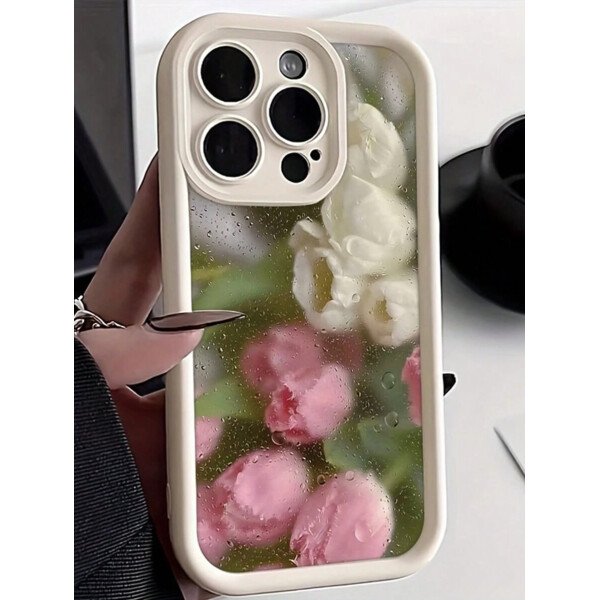 Funda de teléfono con flores, funda de teléfono con flores de verano y primavera, compatible con iPhone 15/14/13/12/XR/7/8, de silicona gruesa y suave, antiarañazos, resistente al agua y a los golpes, con diseño creativo de color caramelo y protección - Imagen 2