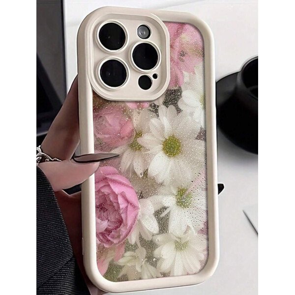 Funda de teléfono con flores, funda de teléfono con flores de verano y primavera, compatible con iPhone 15/14/13/12/XR/7/8, de silicona gruesa y suave, antiarañazos, resistente al agua y a los golpes, con diseño creativo de color caramelo y protección - Imagen 6