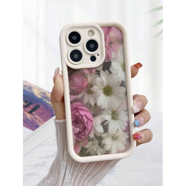 Funda de teléfono con flores, funda de teléfono con flores de verano y primavera, compatible con iPhone 15/14/13/12/XR/7/8, de silicona gruesa y suave, antiarañazos, resistente al agua y a los golpes, con diseño creativo de color caramelo y protección - Imagen 7