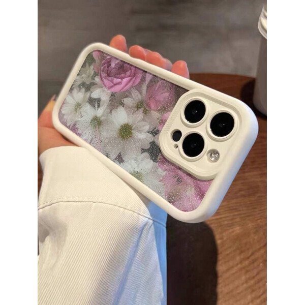 Funda de teléfono con flores, funda de teléfono con flores de verano y primavera, compatible con iPhone 15/14/13/12/XR/7/8, de silicona gruesa y suave, antiarañazos, resistente al agua y a los golpes, con diseño creativo de color caramelo y protección - Imagen 9