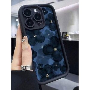 Funda de teléfono con acabado mate con patrón floral azul marino, compatible con iPhone 16/15/14/13/12XXS/XR/x/7/8 Plus/Pro Max y Series, gran regalo para amigos, familia, novio, novia