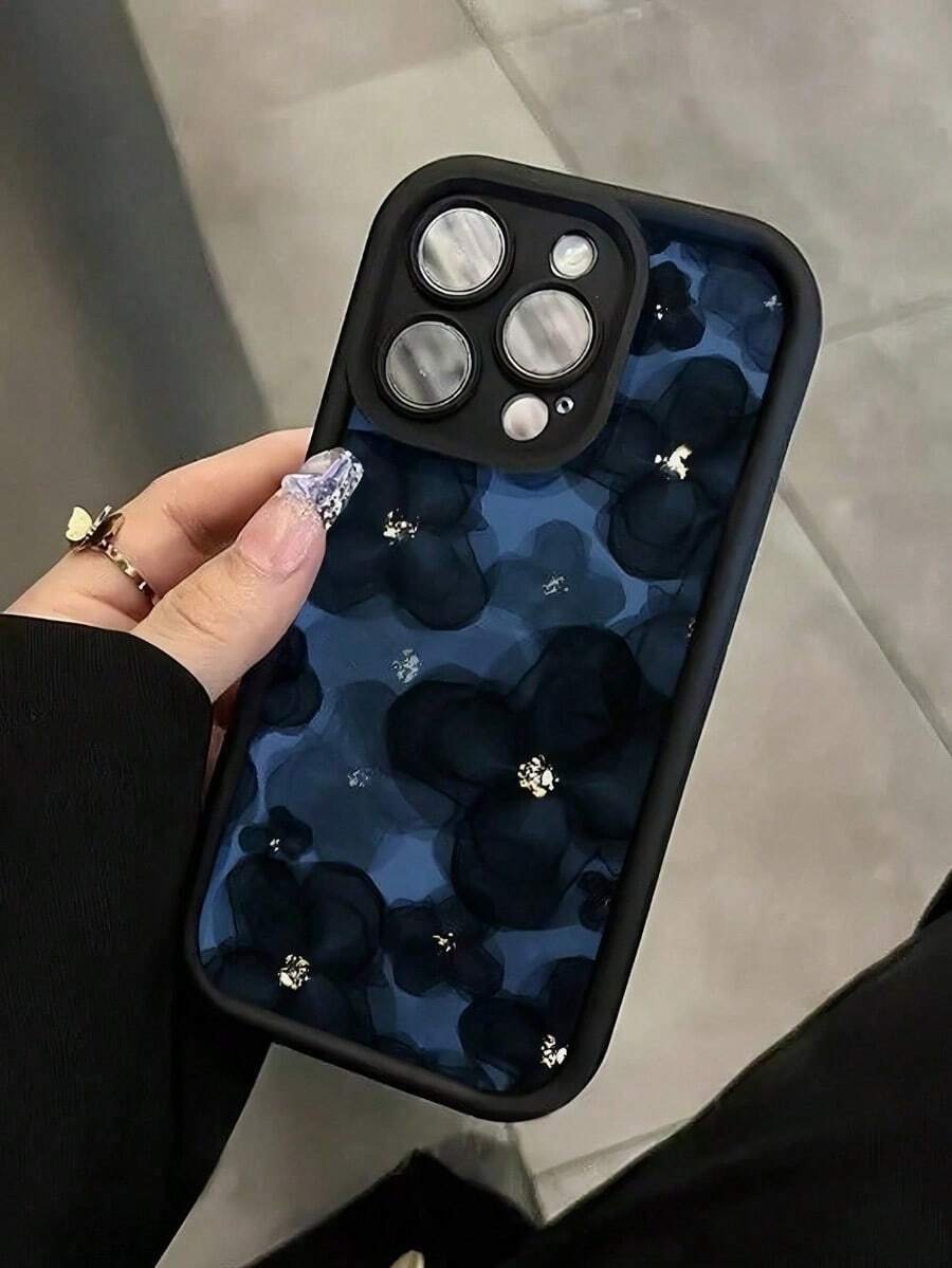 Funda de teléfono con acabado mate con patrón floral azul marino, compatible con iPhone 16/15/14/13/12XXS/XR/x/7/8 Plus/Pro Max y Series, gran regalo para amigos, familia, novio, novia - Imagen 6