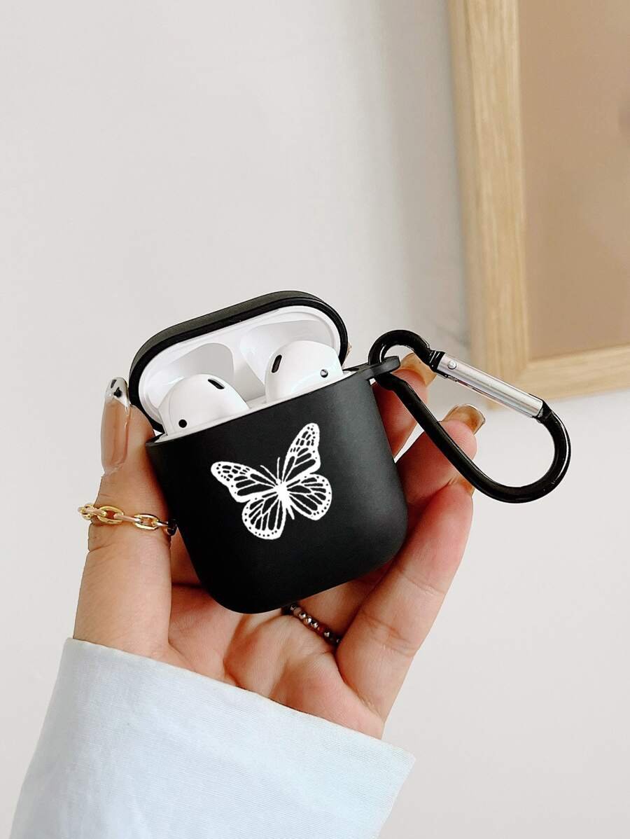 Funda con estampado de mariposa negro mate, incluye 1 gancho para funda. Compatible con el estuche de Case, Pro (2.ª generación), 3, Pro, 1/2, 4 - Imagen 3