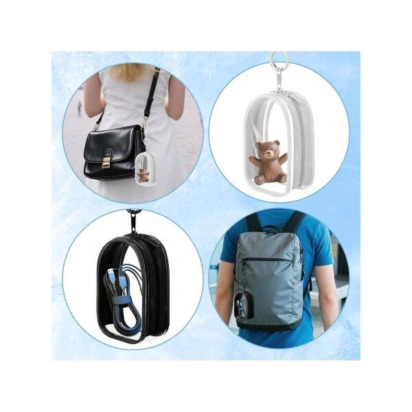 Organizador de cables de carga, bolsa de cable transparente impermeable, almacenamiento de cargador de teléfono móvil - Estuche portátil para auriculares, llaveros, artículos esenciales de viaje, llavero - Imagen 5
