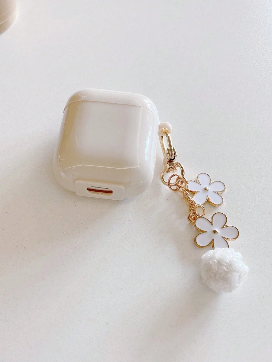 Funda de silicona líquida con diseño minimalista de flor compatible con el estuche de protección de , auriculares Bluetooth de Apple - Imagen 3