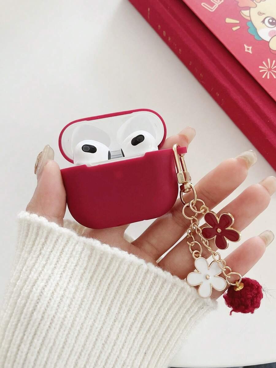 Funda de silicona líquida con diseño minimalista de flor compatible con el estuche de protección de , auriculares Bluetooth de Apple - Imagen 7