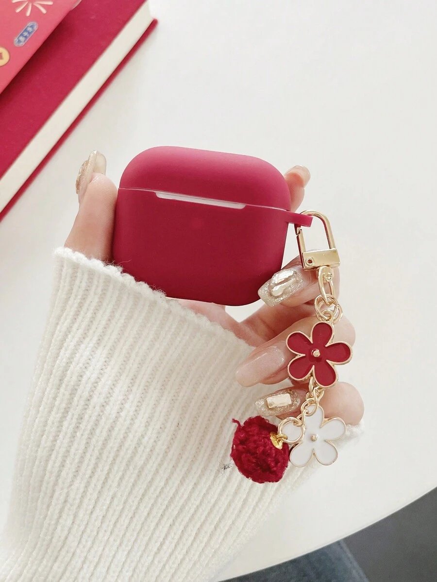 Funda de silicona líquida con diseño minimalista de flor compatible con el estuche de protección de , auriculares Bluetooth de Apple - Imagen 8