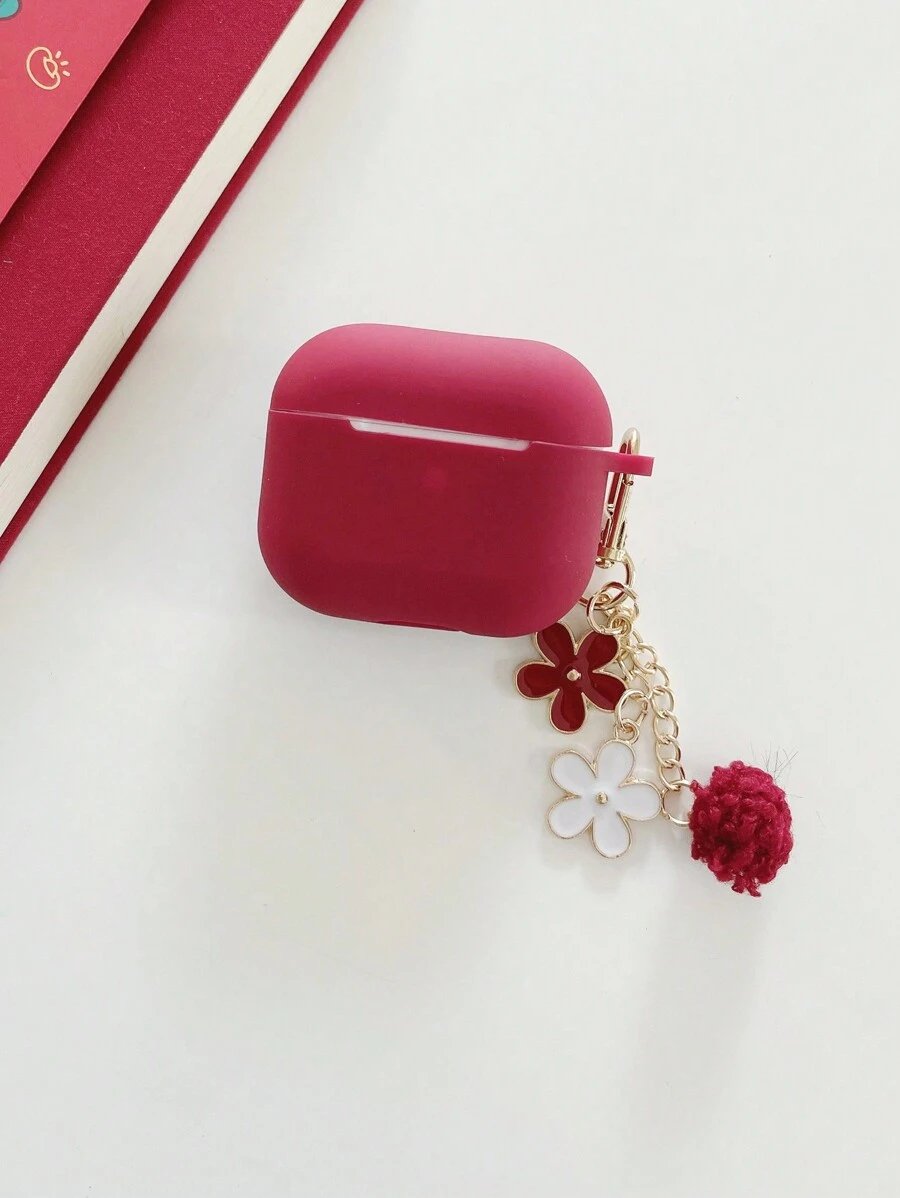 Funda de silicona líquida con diseño minimalista de flor compatible con el estuche de protección de , auriculares Bluetooth de Apple - Imagen 10