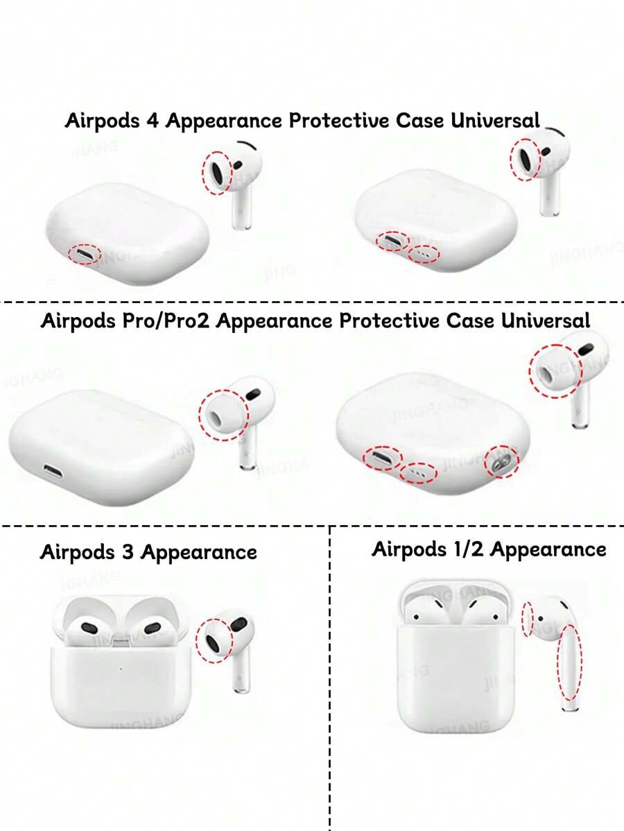 Funda para auriculares con lazo 3D rosa y cadena con mariposa colgante, compatible con Apple 1/2, Pro, 3, Pro 2, 4 - Imagen 5