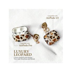 Funda para AirPods con estampado de leopardo y textura de concha | Cubierta suave y a prueba de golpes para AirPods 1-3, Pro y Pro 2 | Anti-arañazos, duradera y ajuste perfecto | Fácil de llevar, diseño lindo | Ideal para uso diario, fiestas, viajes y regalos | Accesorio elegante para mujeres, adolescentes y fans de Apple