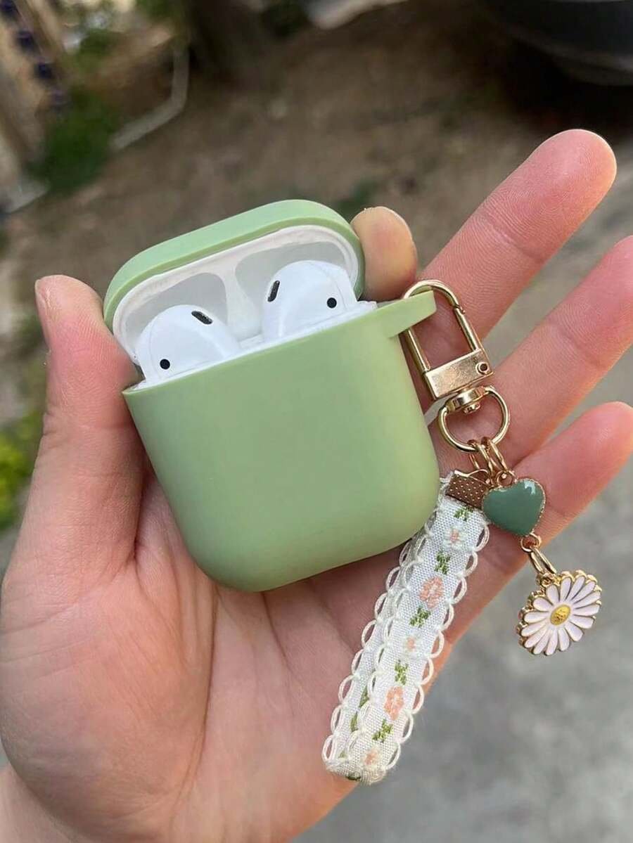 Funda de silicona suave de una sola pieza con diseño de flor de margarita compatible con 4 Pro2, 3, Airpods2 y 1, llavero - Imagen 4