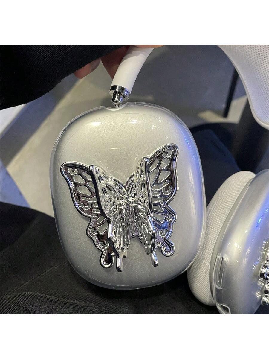 Funda protectora dura de 3D de mariposa plateada compatible con los auriculares inalámbricos Apple AirPods Max, estilo de moda de los 2000 - Imagen 5